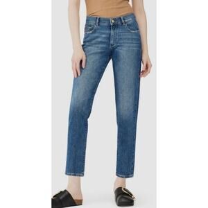 DL1961 Riley Boyfriend Straight Crop Jeans Size 30 Oasis Blue Stretch Denim